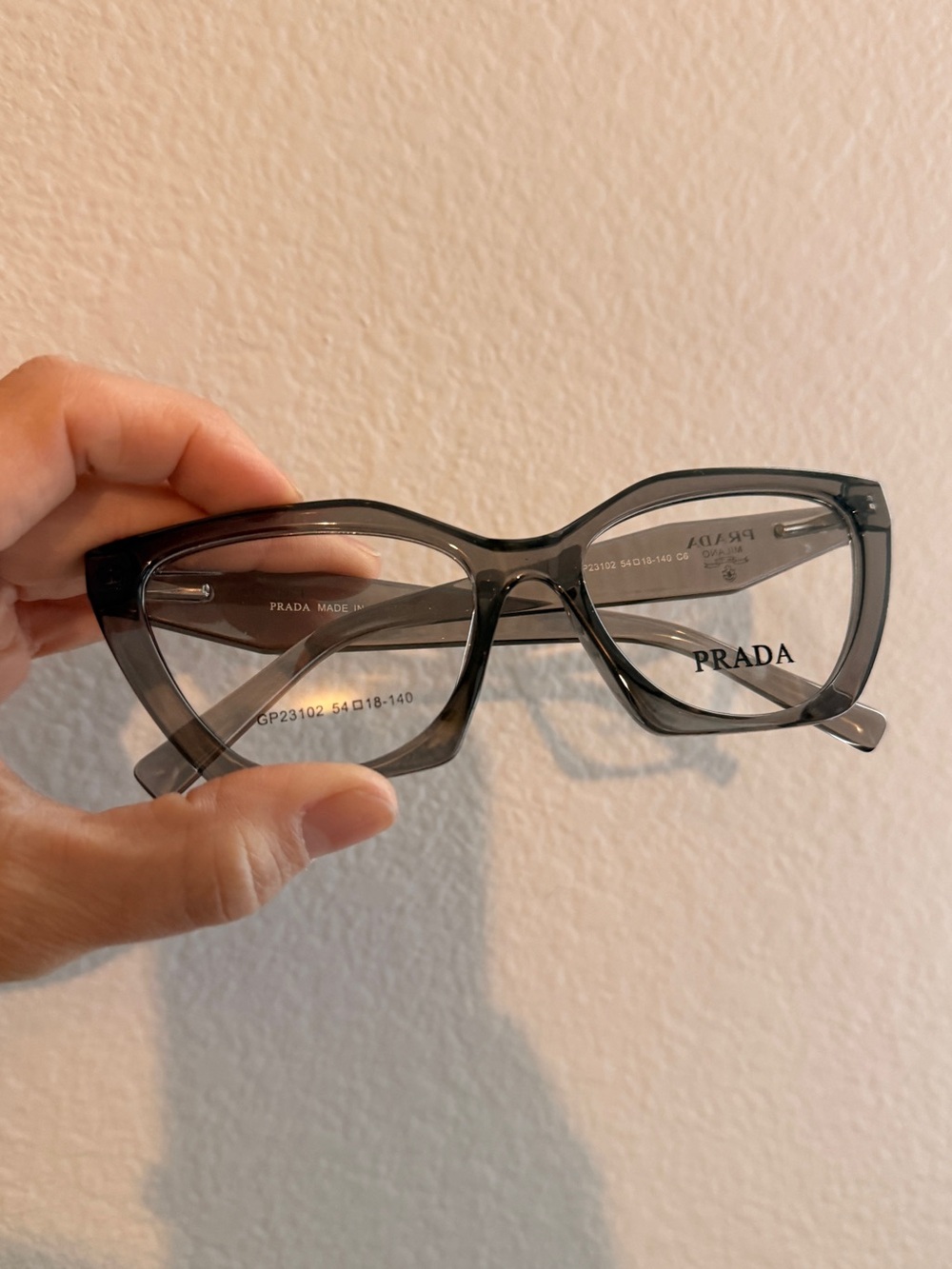 PRADA 54mm glasses - Gray translucent frame